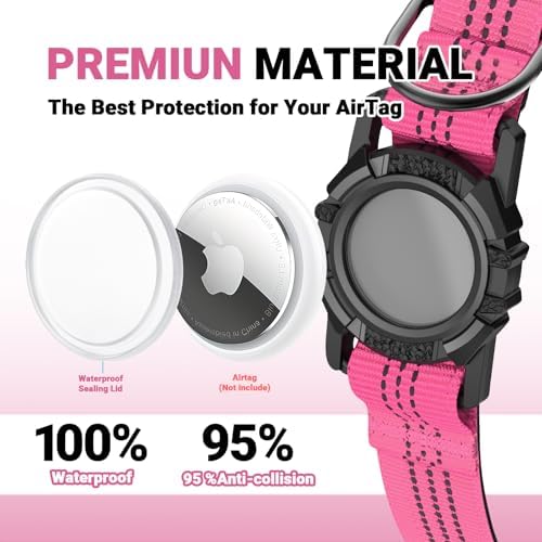 AirTag Dog Collar, IP68 Waterproof Integrated Air Tag Dog Collars