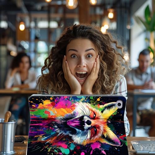 for Microsoft Surface Pro 11/10/9-13" 2024/2022 Tablet Case,Auto Wake/Sleep,Adjustable Stand Protective Cover - Colorful Fox Art