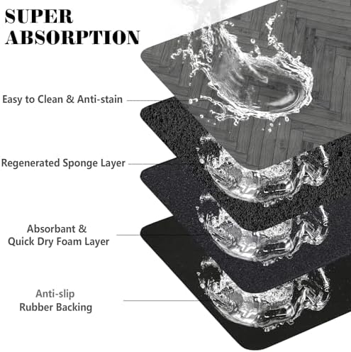 Dog Food Mats for Floors Absorbent, Pet Cat Food Mat - Quick Dry Dog Bowl Mats for Food and Water, Eco-Friendly Pet Supplies