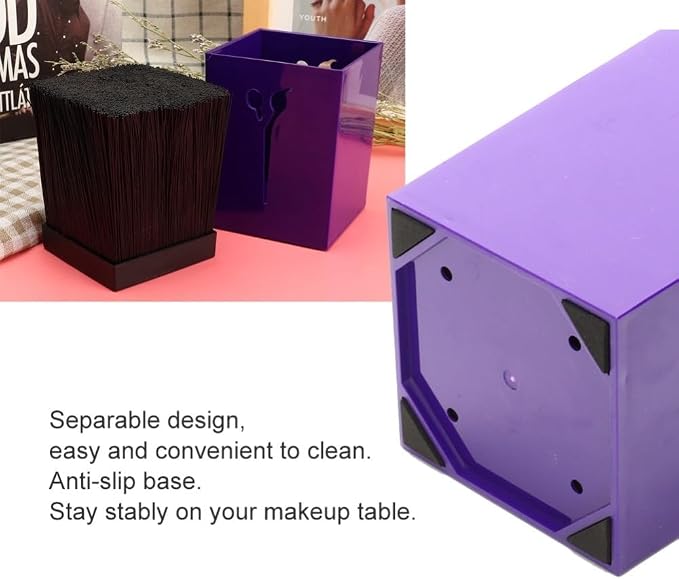 Scissor Holder Storage Box, ABS PET Hairdressing Shear Organizer with Anti-Slip Base, 4.13 x 3.19 in(Purple)
