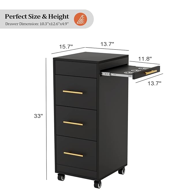 Salon Trolley Cart with Wheels, 3-Drawer Rolling Hair Styling Station, Mobile Beauty Trolley with Hot Tools Holder, Storage for Salon, Barbershop, Spa & Tattoo, Black