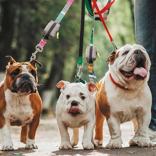 Tuff Mutt Dog Poop Bag Holder with Velcro Attachment - Durable Fabric Poop Bag Dispenser for Leashes - Includes Starter Roll for Easy Cleanup (Pack of 3)