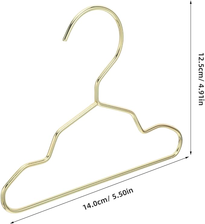 10PCS Small Pet Closet Hanger - Metal Clothing Hanger with Groove - Organizer for Dog Cat Wardrobe Doll Apparel Storage Nursery Kids Room Accessory 15cm/5.9''