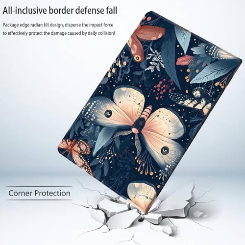 Bxgolkgd Tablet Case for Samsung Galaxy Tab S6 Lite 10.4 Inch (2024/2022/2020),Shockproof Stand Cover with Heat Dissipation,Auto Wake/Sleep Function,Moth Art