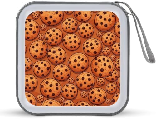 CD Wallet Chocolate Cookie Protective Disc Cases Storage Binder 40 Capacity | Chocolate Cookie DVD Case Holder Organizer Portable Hand Strap for Car Office Travel
