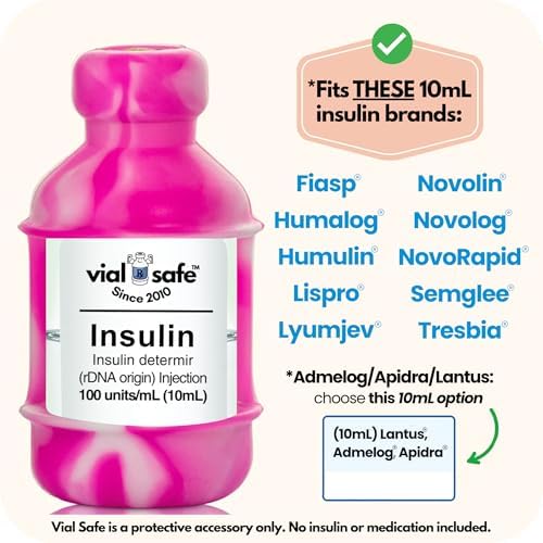 VIAL SAFE Silicone Insulin Vial Protector Case Cover 2-Pack Tie Dye Pink