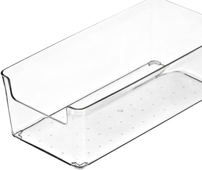 Clear PET Drawer Storage Dividers Stackable Transparent Trays for Kitchen Bathroom Office Multi Compartment Drawer Box 8 (Small Rectangle Box)