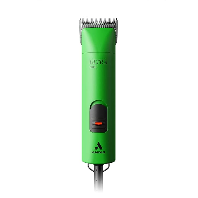 Andis Professional UltraEdge Super 2-Speed Detachable Blade Dog/Pet Clipper, Rotary Motor with Shatter-Proof Housing, Runs Calm & Silent, 14-Inch Cord, for All Dog Coats & Breeds, 120 Volts, Green