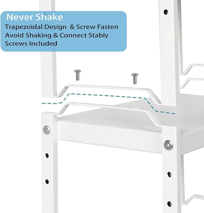 Set of 2 Expandable Kitchen Cabinet Shelves Organizers, Stackable Adjustable Small Storage Shelf Rack Stand For Pantry Cabinet Cupboard Kitchen Counter Organization, 22 lbs Capacity, Length:20.5"