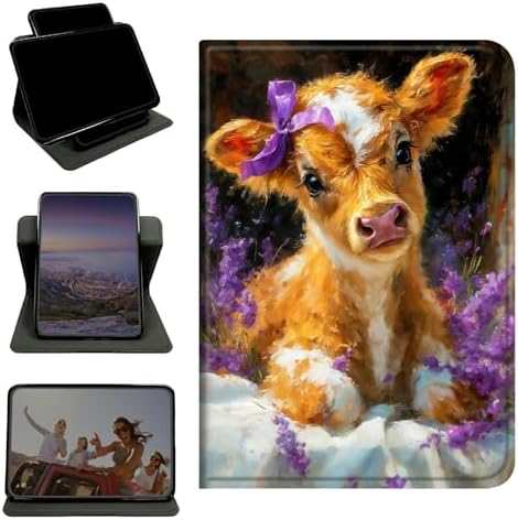 Case for Samsung Galaxy Tab S9 11"/S9 FE 2023/S10 FE/S10 Lite 10.9" 2025, 360 Degree Rotating Stand with Multi-Angle Vertical & Horizontal Viewing Shockproof Shell, Lavender Cow