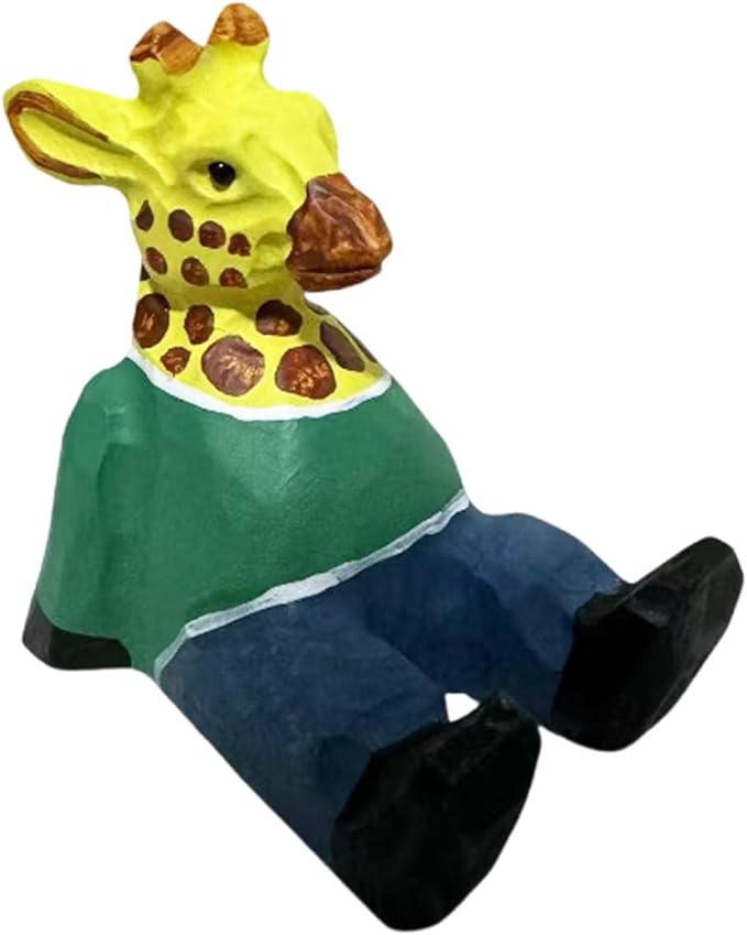 TANG SONG Wood Green-Clad Giraffe Phone Stand Cute Decoration Phone Stand for Tablets