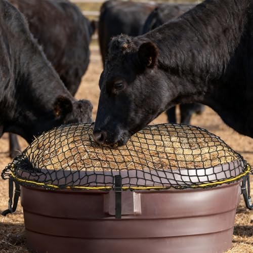 2Pcs 74'' x 45''Heavy Duty Stock Tank Slow Feed Hay Net, Buckle Adjustable