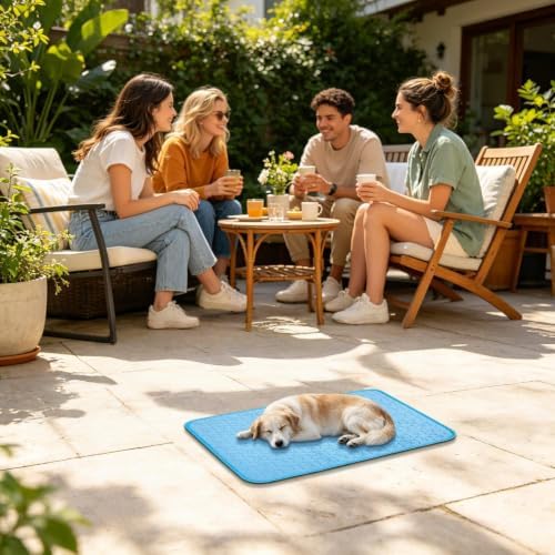 Outdoor Dog Cooling, Mat Anti-Slip Sleeping, Rug Compact Innovative | Ergonomic Summer Washable, Cat Cooling Mat, for Kennel Crate, Sofa Home Puppy, Travel Bedding Small, Medium Dog Kitten, Floor