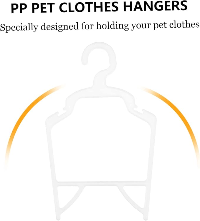 Happyyami 10pcs Pet Apparel Hangers Pp Dog Clothes Rack for Organizing Pet Clothing Non- Design Lightweight and Compact for Dogs and Cats
