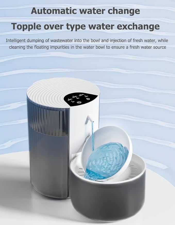 Wireless Cat Water Fountain Cordless No Filters, 4.5L Automatic Wastewater Separation Pet Water Fountains for Cats Indoor, Quiet Cat Dog Water Dispenser Rechargeable Kitty Drinking Fountains for Pets