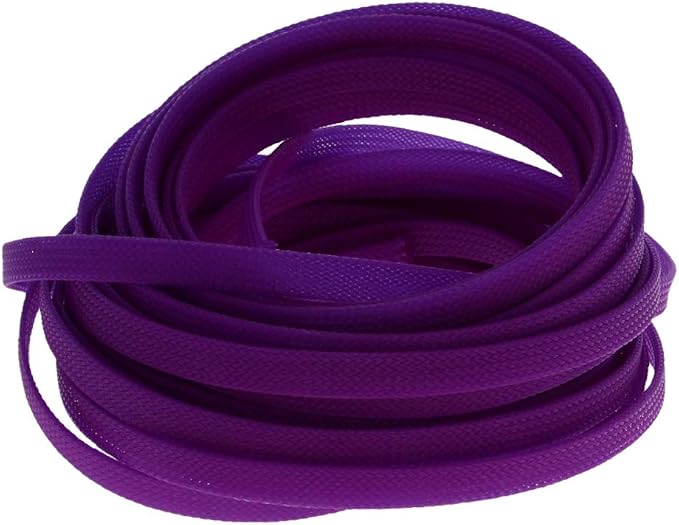 Heyiarbeit 10m/32.8ft PET Expandable Braid Cable Sleeving Flexible Wire Mesh Sleeve Purple 8mm