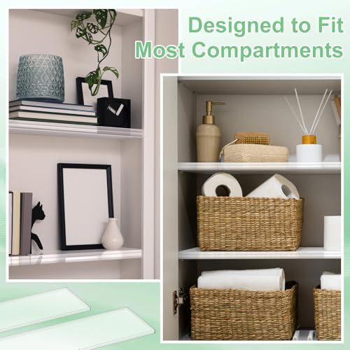 DERTE 4 Pack 13 Inch Acrylic Clear Medicine Cabinet Shelves 1/4 Inch Thick | Medicine Replacement Shelf for Wall Mounted and Hanging Cabinets Kitchen Living Room Bathroom