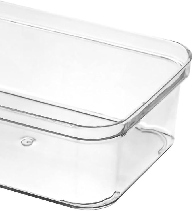 Clear PET Drawer Storage Dividers Stackable Transparent Trays for Kitchen Bathroom Office Multi Compartment Drawer Box 8 (Medium Square Box)