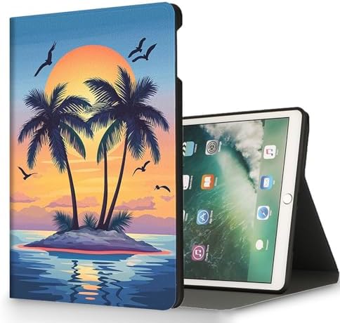 for Microsoft Surface Pro 8-13" 2021 Tablet Case,Auto Wake/Sleep,Adjustable Stand Protective Cover - Tropical Sunset Palm Tree