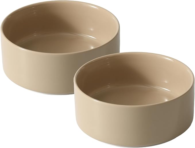 Havniva Cat Bowls Set of Two, 5.1” Ceramic Cat Food Bowls, Cat Water Bowl | Cat Food and Water Bowl Set, Non-Slip Base, Food-Grade Ceramic, Wide Opening, Dishwasher Safe, Pet Bowls Whisker Friendly