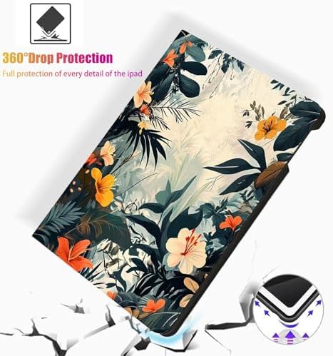 for Microsoft Surface Pro 11/10/9-13" 2024/2022 Tablet Case,Auto Wake/Sleep,Adjustable Stand Protective Cover - Tropical Plant