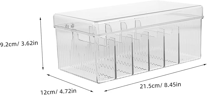Tofficu Desktop Cable Organizer Box Clear Multi-grid Storage Case for Usb Cables Chargers and Accessories Pet Material Lid Translucent Design for Easy Access and Space-saving