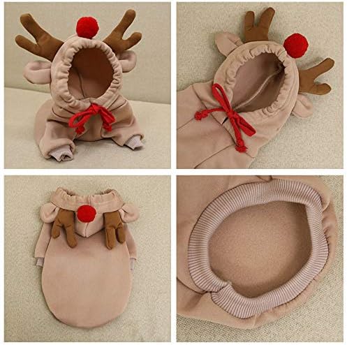 Pet Clothing Dog Transformation Reindeer Shaped Hoodie XL | Autumn and Winter Warm Small Large Dog Method Dou Cat Clothes For French Bulldog Chihuahua Pug Boston Terrier Dachshund