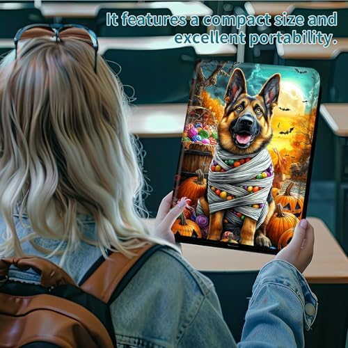 Case for Samsung Galaxy Tab A 10.1" 2019 SM-T510/T515/T517, 360 Degree Rotating Stand with Multi-Angle Vertical & Horizontal Viewing Shockproof Shell for Women Men, Pumpkin Puppy