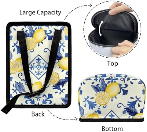 Lemon Square Print Car Accessories Back Seat Multipurpose Car Trash Can with Lid, Leak Proof Waterproof Hanging Cars Garbage Can for Road Trip Travel