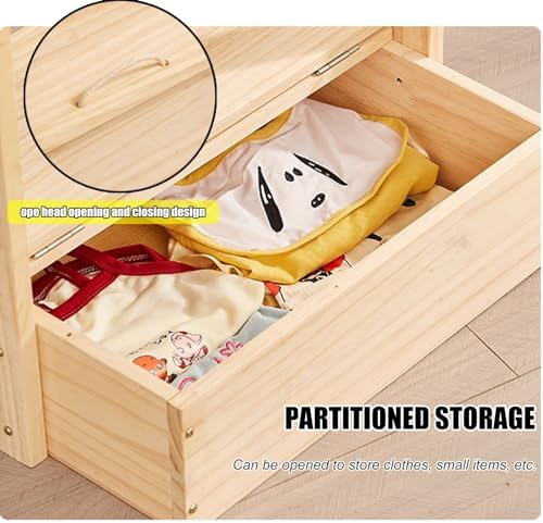 SYUFRE Dog Garment Rack Pet Armoire Wardrobe Wooden Dress Up Clothes Storage Small Dog Closet Pet Clothes Organizer Accessories for Doll Cat and Puppy (Color : Square with Storage), 10200230