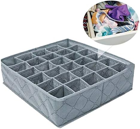 Gray Underwear Drawer Storage Box Divider, Closet Dresser Clothes Storage Organizer