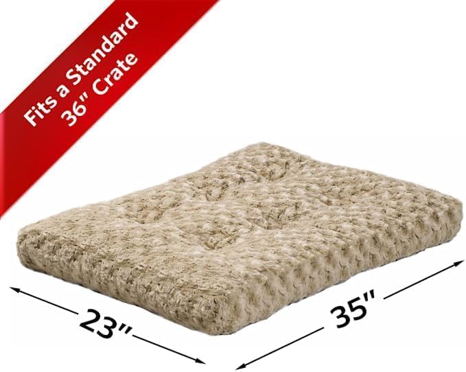MidWest Homes for Pets Intermediate QuietTime Deluxe Mocha Ombré Swirl Plush Pet Bed, Machine Washable, Non-Skid Bottom, Soft Crate Mat for 36-inch Crates