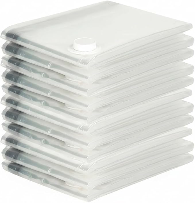 Clear Vacuum Storage Bags with Valve for Clothes & Bedding, Reusable Space Saver Compression Organizer (1 Pack)