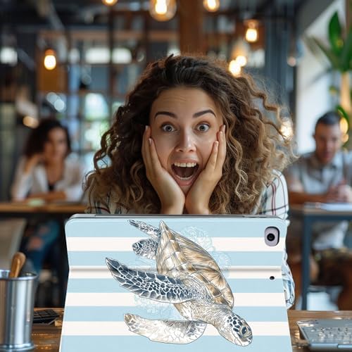 for Microsoft Surface Go 4/3/2/1-10.5" 2021 Tablet Case,Auto Wake/Sleep,Adjustable Stand Protective Cover - Sea Turtle