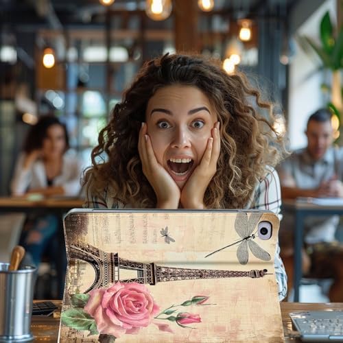 for Microsoft Surface Pro 8-13" 2021 Tablet Case,Auto Wake/Sleep,Adjustable Stand Protective Cover - French Vintage Tower Rose