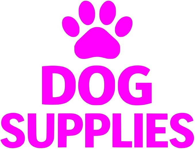 Dog Supplies Vinyl Decal – Waterproof Pantry Storage Label Sticker for Pet Organizer Bin Container (Pink)