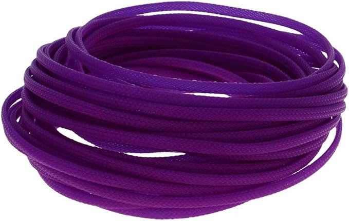 Heyiarbeit 10m/32.8ft PET Expandable Braid Cable Sleeving Flexible Wire Mesh Sleeve Purple 4mm