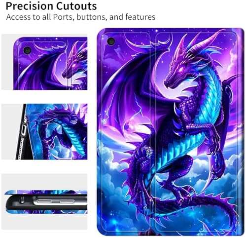 Case for Samsung Galaxy Tab A9+/A9 Plus 11" 2023 (SM-X210/X216/X218) | Slim Leather Smart Cover with Multi-Angle Anti-Slip Stand [Auto Wake/Sleep] Shell for Women Men - Galaxy Purple Dragon