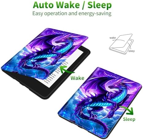 for Samsung Galaxy Tab E 9.6" 2015 SM-T560/T561/T567 Case | Slim Leather Smart Cover with Multi-Angle Anti-Slip Stand [Auto Wake/Sleep] Shell for Women Men - Galaxy Purple Dragon