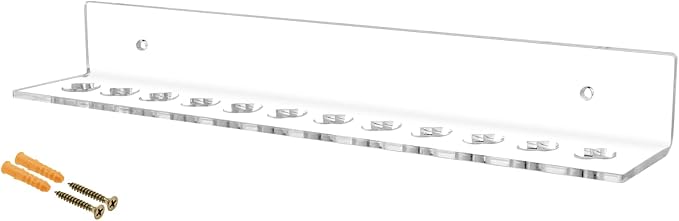 Marketing Holders Acrylic Shear Organizers Clear Wall Mount 15.75" Wide Convenient Organizer with Hanging Hardware for Professional Dog Grooming Shears 3/16" Thick