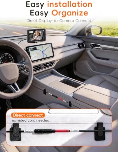 S100C Baby Car Camera USB Powered, Crystal Clear Auto IR Night Vision in Total Dark, Adjust Brightness & 1080P 5" IPS Monitor, 3X Zoom & 360° Rotating Carseat Camera for Rear or Forward-Facing Infant