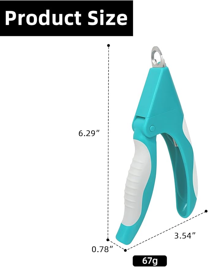 Teal Cat Nail Clipper with Safety Guard Plier Style Cat Claw Clippers Heavy-Duty Dog Nail Clippers Professional Pet Nail Trimmers for Small Medium Large Dogs and Cats with Thick Nails