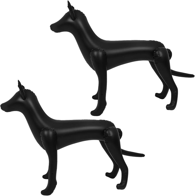 Hemobllo Inflatable Dog Mannequin Display Stand with Easy Cleaning Feature 2pcs Portable PVC Model Black Dog Clothing Rack for Pet Clothing Suitable for Pet Shops and Home Decor