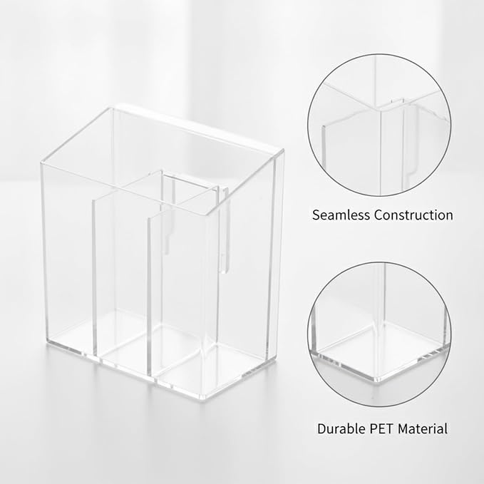 Multipurpose Clear PET Storage Box with Dividers, Versatile Organizer for Drawers, Vanities, and Desktops (1 Piece)