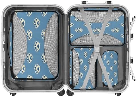 Paw 4 Set Packing Cubes Luggage Organizer Bags for Travel Accessories and Essentials, Dog Paw