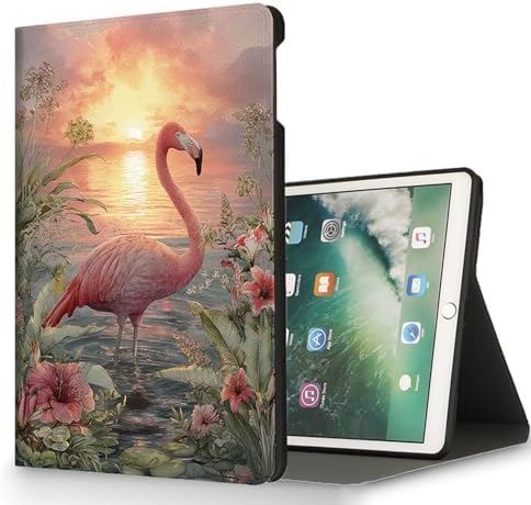 for Microsoft Surface Pro 7 Plus,Surface Pro 7/6/5/4 12.3" Tablet Case,Auto Wake/Sleep,Adjustable Stand Protective Cover - Flamingo Sunset