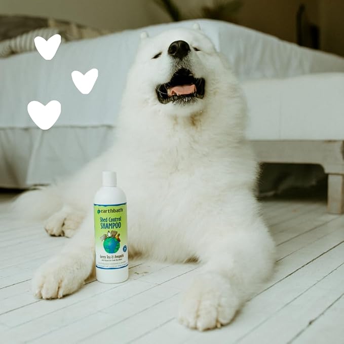 earthbath, Green Tea & Awapuhi Shed Control Dog Shampoo - Cruelty Free Dog Shampoo, Helps Relieve Shedding & Dander, Gentle Dog Wash, Made in USA, Dog Bathing Supplies - 16 Oz (2 Pack)