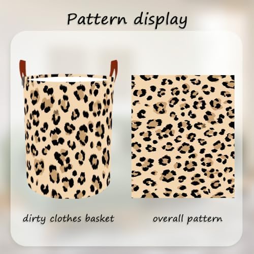 Laundry Basket 15.7x19.7 in Leopard Print Hamper for Bedroom