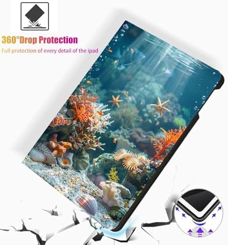 for Microsoft Surface Pro 7 Plus,Surface Pro 7/6/5/4 12.3" Tablet Case,Auto Wake/Sleep,Adjustable Stand Protective Cover - Underwater World