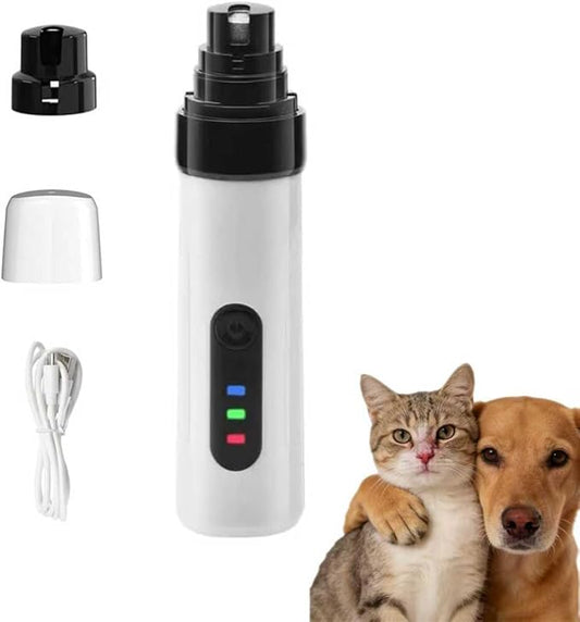 Silent Dog Nail Grinder, 2025 Upgraded Pet Nail Trimmer with 2-Speed Settings & 3 Grinding Ports, USB Rechargeable Dog Nail Clippers for Small, Medium & Large Pets